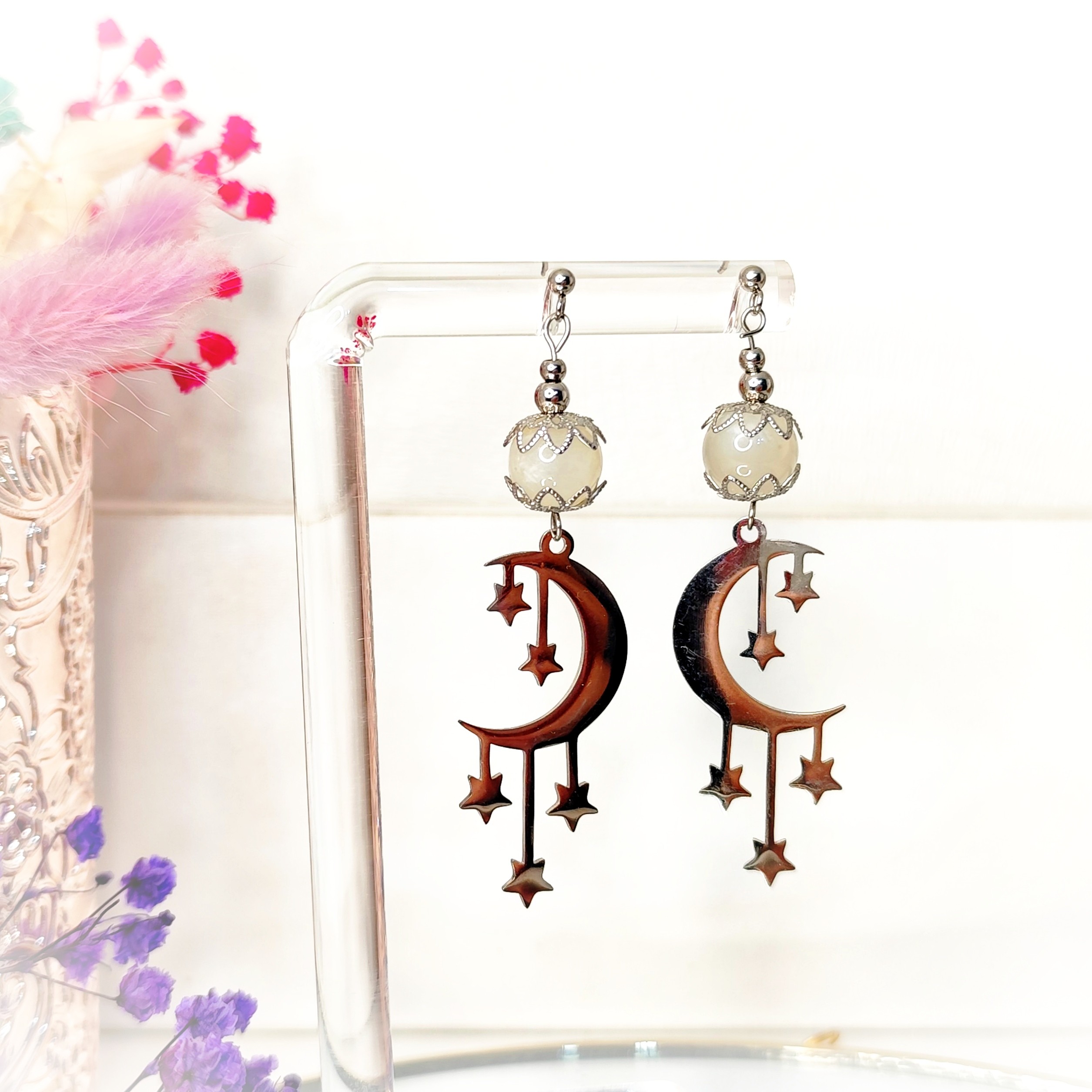 Boucles d'oreilles lune