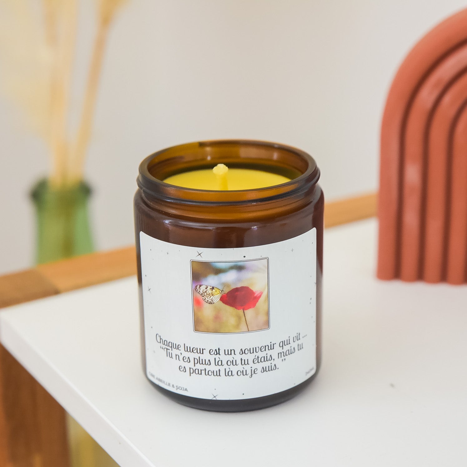 bougie de deuil personnalisée