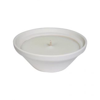 bougie pot torche vasque en terre cuite blanc réception 70x155mm pour extérieur