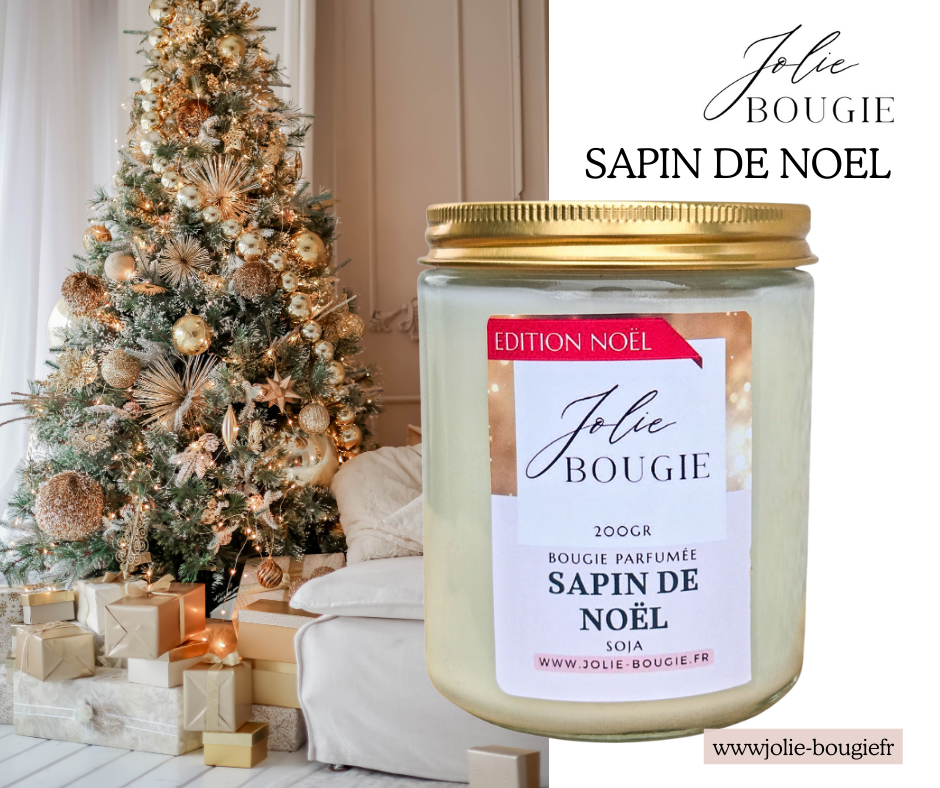 Bougie parfumée artisanale sapin de Noël 200 ml