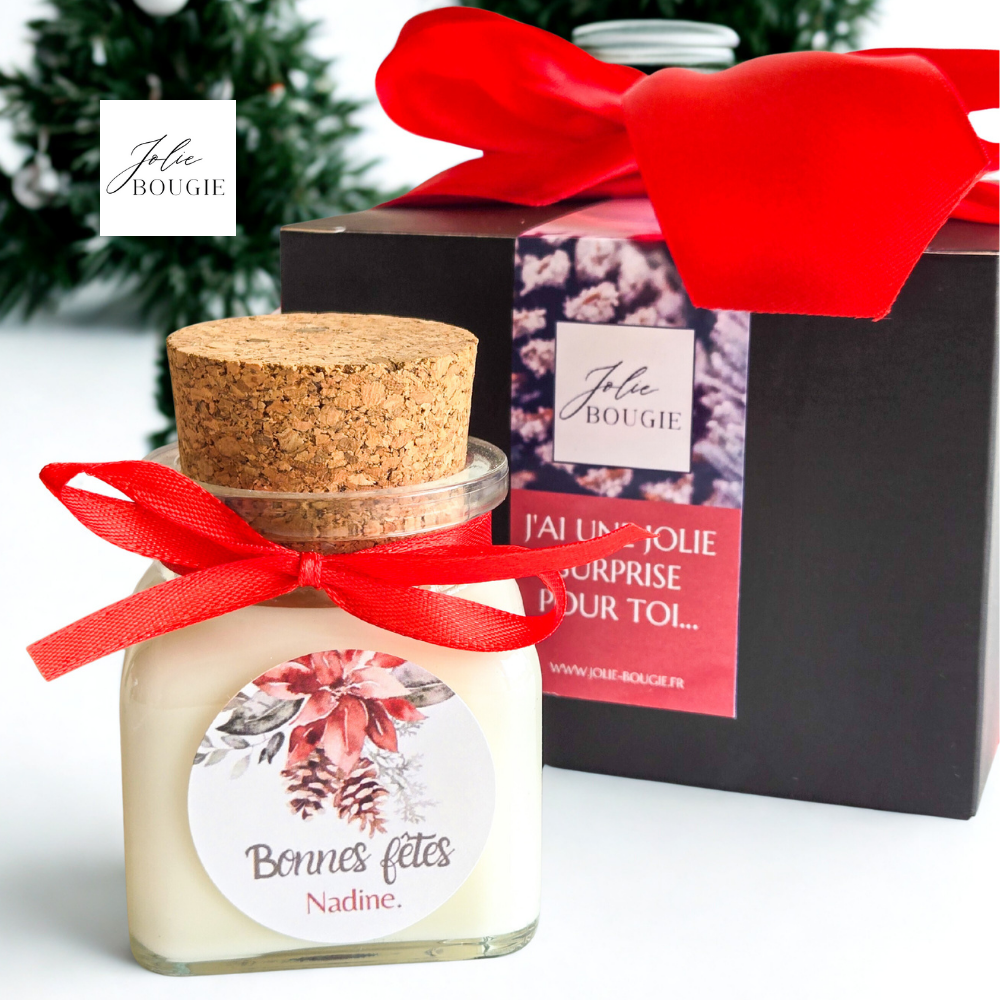 Bougie parfumée artisanale personnalisée de Noël – 120ml