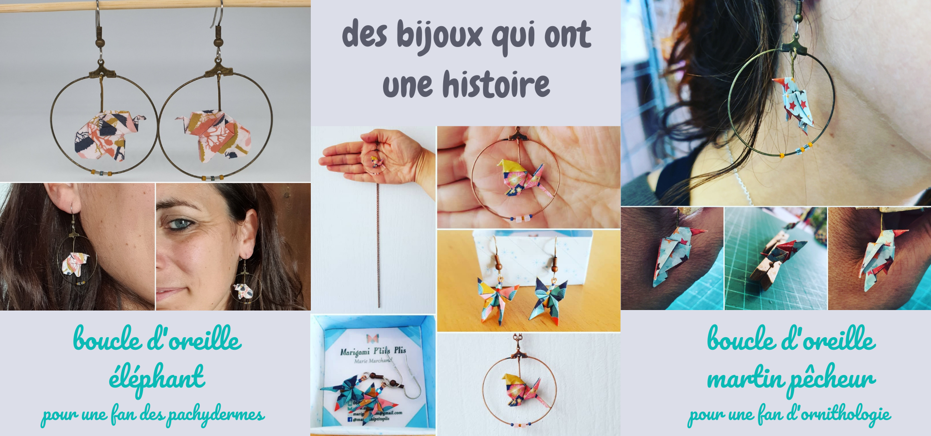 marigami origami bijoux papier artisanat d'art fait main sur-mesure personnalisation