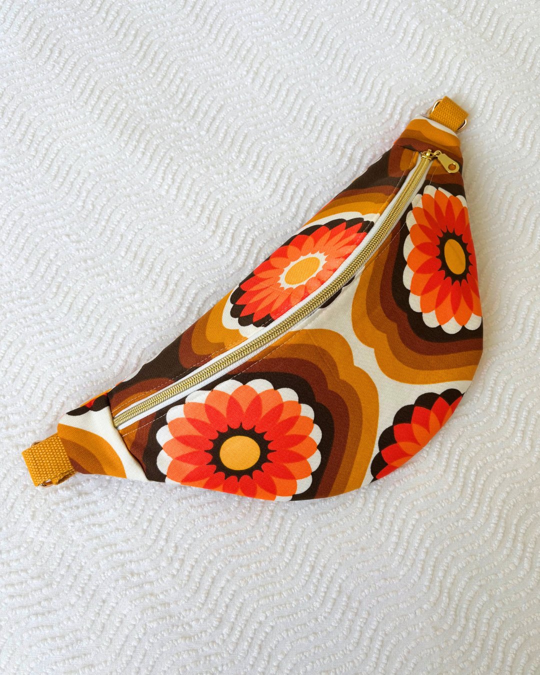 Sac banane vintage fleurs 70s