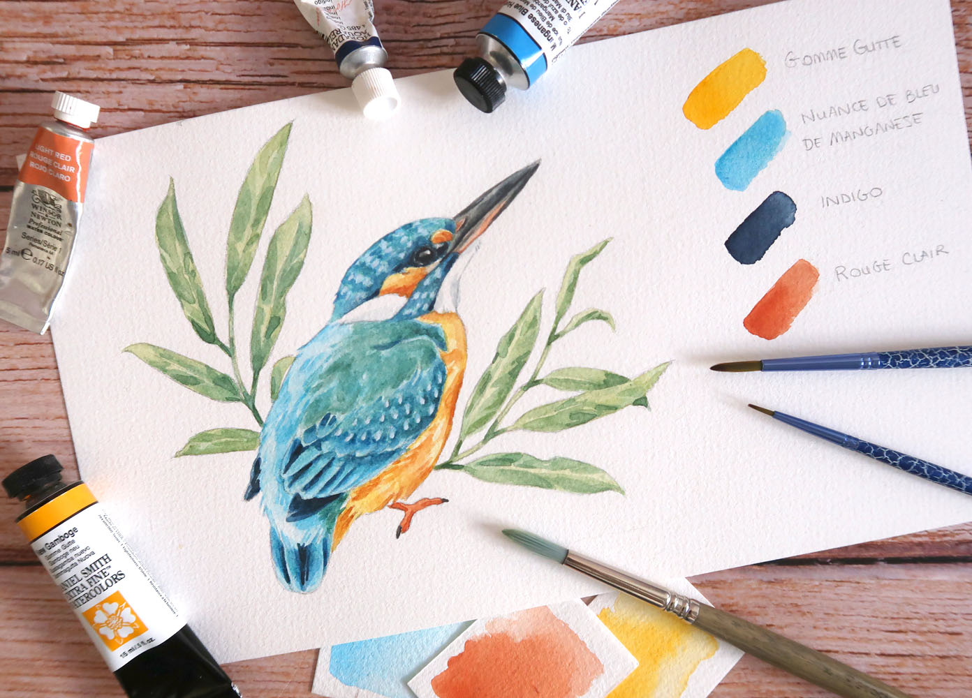 Tutoriel PDF | Peindre un Martin-Pêcheur à l’aquarelle | Guide pas-à-pas