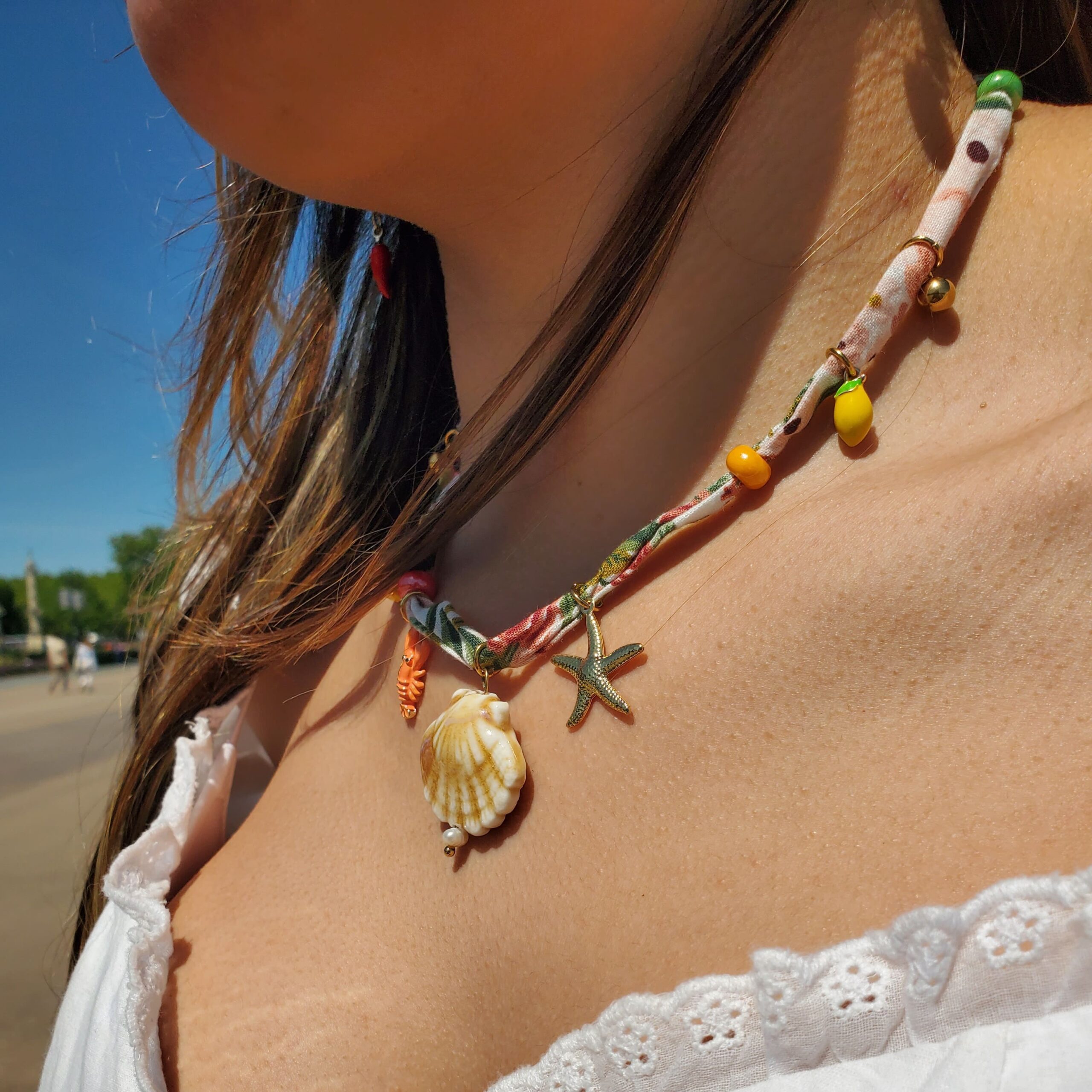 collier charm's coquillage