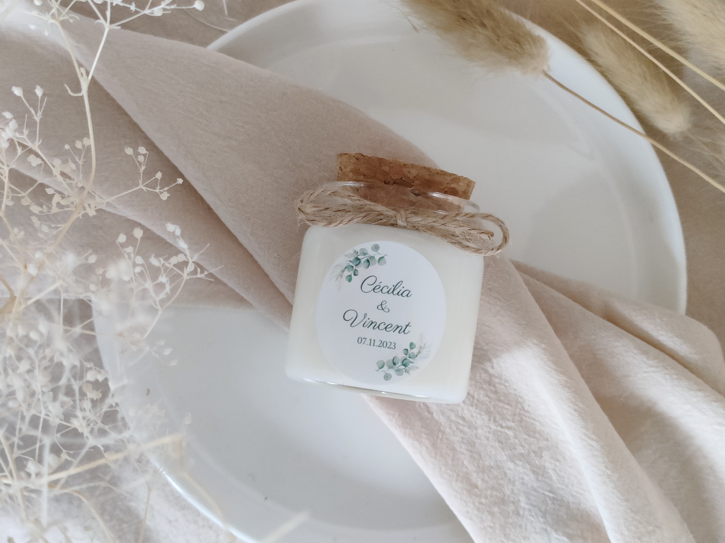 Bougie mariage personnalisée