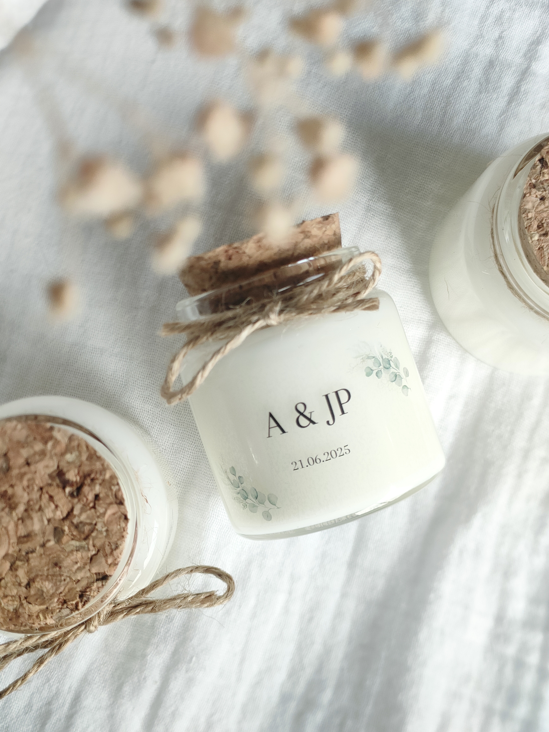 Bougie personnalisée mariage