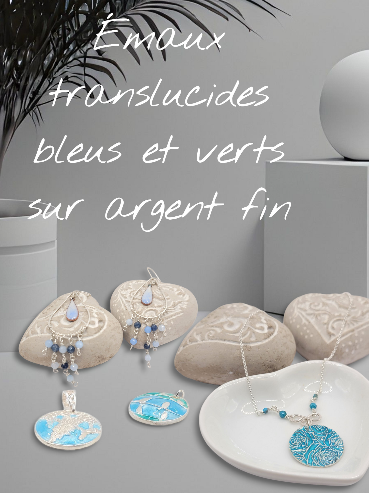Bijoux artisanaux en émail grand feu sur argent made in France de chez Maison CALUB