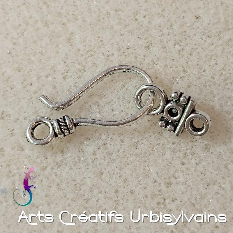 Lot de 4 fermoirs en métal argent antique style égyptien