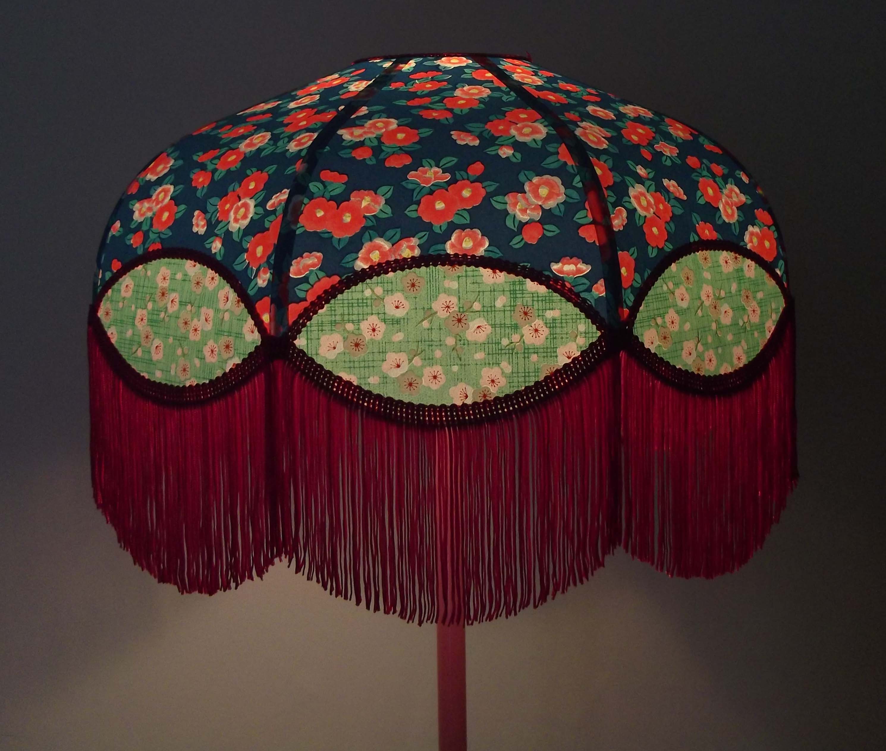 Abat-jour en papier japonais à frange 