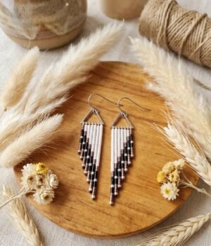 Boucles d'Oreilles Tissées Voyage Ethnique — Franges Miyuki