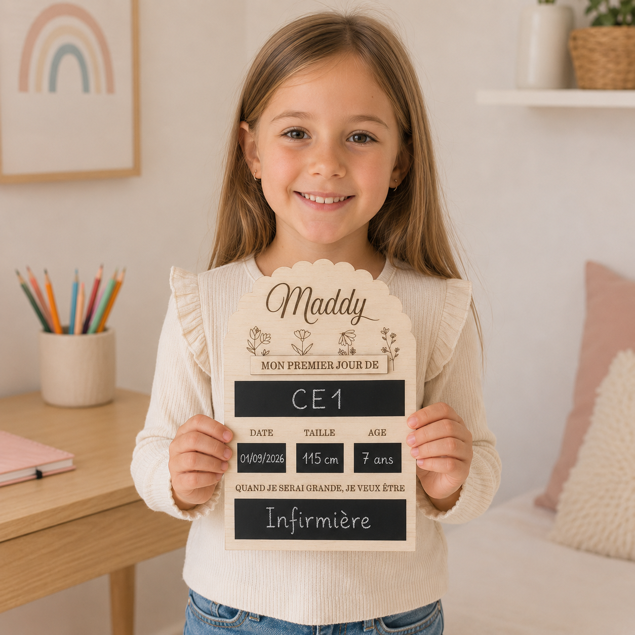 Panneau de rentrée scolaire personnalisé