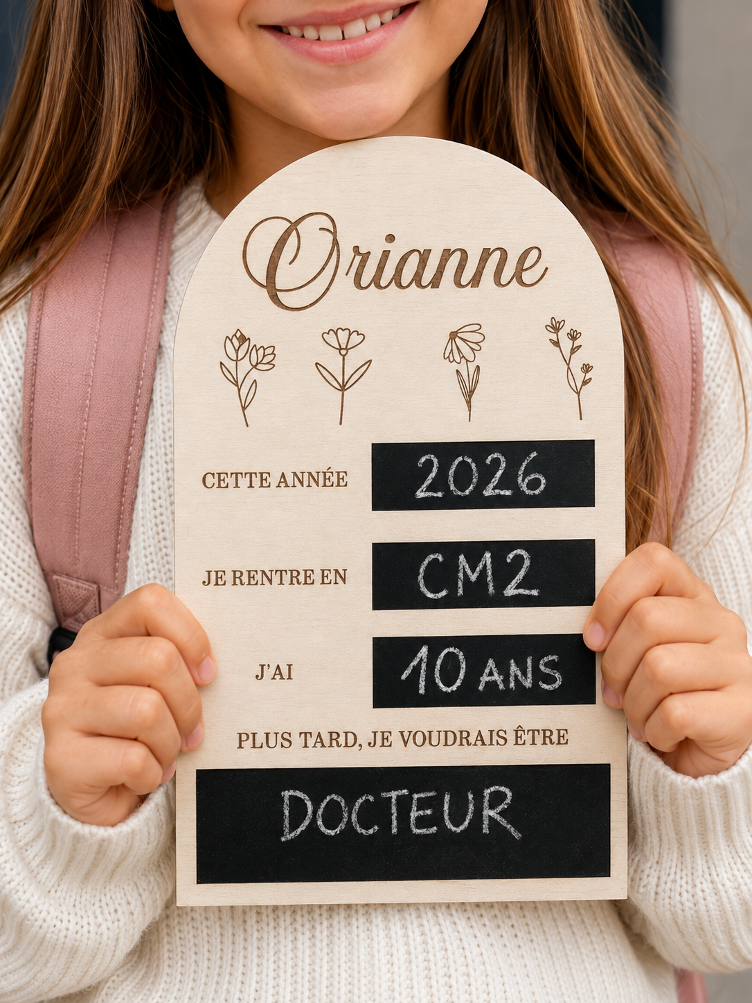 Pancarte rentrée scolaire personnalisée